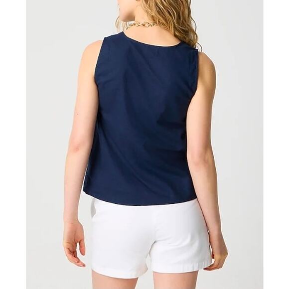 J. Crew Factory Linen-Blend Button-Front Shell Sleeveless Top Size M NWT - Picture 4 of 6